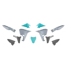 RACETECH (RTECH) 2025/12 КОМПЛЕКТ ПЛАСТІКОВ (REVOLUTION) (БЕЗ ПЕРІД КРИЛА) KOVE X PRO / RALLY 800 '24-'25 КОЛІР СІРИЙ / ЧОРНИЙ / ЗЕЛЕНИЙ