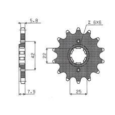 ПЕРЕДНЯ ЗІРКА SUNSTAR CHT 281 14 HONDA XR 600R, XL 600R/RM/LM (JTF281.14) (LANC. 520) (28114JT)
