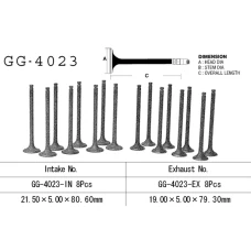 VESRAH КЛАПАН ВИПУСКНИЙ KAWASAKI GPX 600 R 89-99, GPZ 600R '85-90, ZL 600 '86-97' (OEM: 12005-1062) (1 ШТ.) (MADE IN JAPAN)