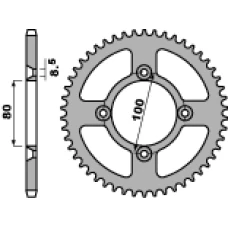PBR ЗІРОЧКА ЗАД 238 36 F HONDA CRF 70/ XR 70 00-11 (LANC. 420) (JTR1214.36)