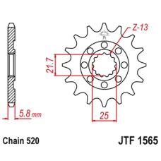 ПЕРЕДНЯ ЗІРКА JR CHT 2141 12 KAWASAKI KXF 450 '06-20' KLX 450 '08-20' (214112JT) (LANC. 520)