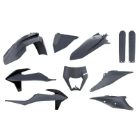 POLISPORT КОМПЛЕКТ ПЛАСТІКОВ KTM EXC/EXC-F TPI '20-'23 У КОМПЛЕКТІ ЗАХИСТ ДЛЯ ФАР (8668600006) І КРИШКИ АМОРТИЗАТОРІВ(8398600011) КОЛІР СІРИЙNARDO GREY