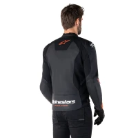 ШКІРЯНА МОТОКУРТКА ALPINESTARS FASTER V3, КОЛІР ЧОРНИЙ/ЧЕРВОНИЙ НЕОНОВИЙ, РОЗМІР 52