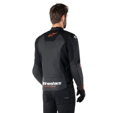 ШКІРЯНА МОТОКУРТКА ALPINESTARS FASTER V3, КОЛІР ЧОРНИЙ/ЧЕРВОНИЙ НЕОНОВИЙ, РОЗМІР 50