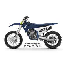 UFO 2025/04 КОМПЛЕКТ ПЛАСТІКОВ (ПОВНИЙ KIT) Z OSLONAMI ТЕЛЕСКОПІЧНИЙ (АМОРТИЗАТОРІВ) HUSQVARNA TC 125 / 150 / 250 / 300 '25, TX 300 '25-, FC 250 / 350 / 450 '25-, FX 350 / 450 '25-, КОЛІР GRANATOWY / БІЛИЙ