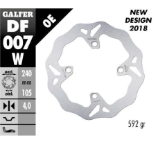 GALFER ДИСК ТОРМОЗНИЙ ЗАД HONDA XL 600/650/700V TRANSALP '91-'07; CB 500 '97-'05; CB750 '92-'02; CB 900 HORNET '02-'07; BUELL '93-'10 (WAVE FIXED) (240X105,5X4MM)