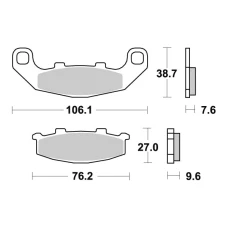 SBS BRAKEPADS SINTERED ЗАДНЬОЇ