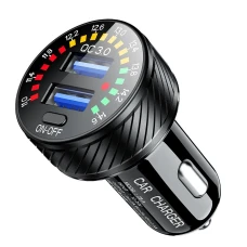 BIKETEC УНІВЕРСАЛЬНА ЗАРЯДНИЙ ПРИСТРІЙ ПОДВІЙНА USB QC 3.0 - 36 W QUICK CHARGE DO ГНІЗДА ПРИКУРЮВАЧ Z WOLTOMIERZEM