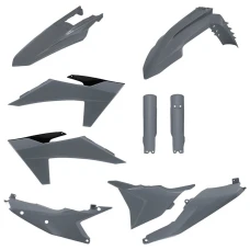 КОМПЛЕКТ ПЛАСТИКА POLISPORT (ПОВНИЙ KIT) KTM EXC/EXC-F/XC-W/XC-WF TBI '24-'25 В КОМПЛЕКТІ КРИШКА АМОРТИЗАТОРІВ  (8352500003) КОЛІР СІРИЙ(N-GRAY)