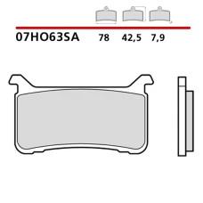BREMBO 2026/03 КОЛОДКИ ДИСКОВІ ТОРМОЗНІ KH700 SINTER SA (SPIEK METALICZNY) ПЕРІД (ECE R90)