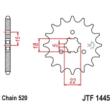 JT ЗІРОЧКА ПЕРІД 423 14 KAWASAKI KX 125 '94-'07 (42314JT) (LANC. 520)