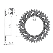 ЗАДНЯ ЗІРКА SUNSTAR 270 42 YAMAHA YZ/YZF/WRF '99-'20 (JTR251.42) (LANC. 520) (27042JT)