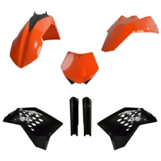 POLISPORT КОМПЛЕКТ ПЛАСТІКОВ (ПОВНИЙ KIT) KTM SX/SX-F/XC-F '08-'10 W КОМПЛЕКТІ TABLICA ПЕРІД (8664400001) I КРИШКИ АМОТРТИЗАТОРІВ (8398500003) КОЛІР КОЛІР ПОМАРАНЧ