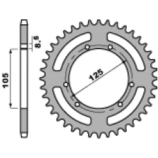 ЗАДНЯ ЗІРКА PBR 4514 42 C45 GAS GAS 125/250 PAMPERA (LANC. 520) (JTR-BRAK)