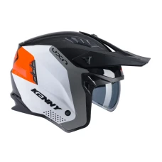 KENNY RACING 2025 ШОЛОМ ВІДКРИТИЙ JET МОДЕЛЬ MILES GRAPHIC BLACK/ORANGE КОЛІР BIALY/CZARNY/SZARY/POMARANCZOWY РОЗМІР M ( 57 - 58 CM )