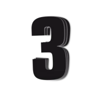 ЧОРНИЙBIRD RACE НОМЕРИ ЧОРНИЙ - PACK OF 3 CM.16X7,5CM #3