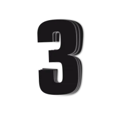 ЧОРНИЙBIRD RACE НОМЕРИ ЧОРНИЙ - PACK OF 3 CM.16X7,5CM #3