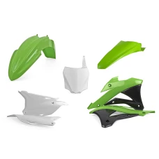 POLISPORT КОМПЛЕКТ ПЛАСТІКОВ KAWASAKI KX 85/100/112 '14-'22 W КОМПЛЕКТІ TABLICA ПЕРІД (8662900002) КОЛІР ZIELONO БІЛИЙ OEM