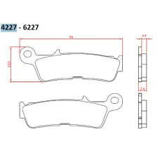 BRENTA КОЛОДКИ ДИСКОВІ ТОРМОЗНІ SPIEK METALICZNY (КОЛІР ЗОЛОТИЙ) YAMAHA YZ 450 '20-, ПЕРІД (FT 4227)