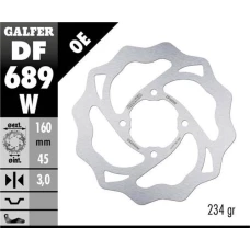 GALFER 2023/12 ДИСК ТОРМОЗНИЙ ЗАД KTM 65 SX '98-'22, GAS GAS MC 65 '21-22 (160X45X3) (4X6,5MM) WAVE
