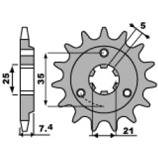 PBR ЗІРОЧКА ПЕРІД 437 14 18NC SUZUKI DR600/650 '85-'95 (-2) (LANC. 520)