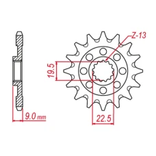 ПЕРЕДНЯ ЗІРКА GROSSKOPF CHT 2259 12 (2292 12) SUZUKI RMZ 250 '13-'20 (-1) (JTF1442.12)