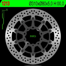 NG ДИСК ТОРМОЗНИЙ ПЕРІД KAWASAKI ZX6R 636 13-16, Z800 12-17, ZX10R 08-15, Z1000 14-20, ZZR1400 06-17, GTR1400 07-18, ZX14 07-15 (310X80X5) PLYWAJACA