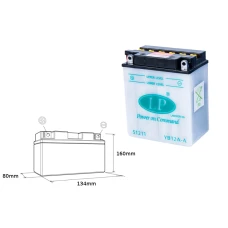 LANDPORT АКУМУЛЯТОР YB12A-A 12V 12AH 135X81X161 (GB12AA) OBSLUGOWY - БЕЗ ELEKTROLITU (5)