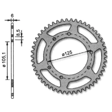 FORTE ЗАДНЬОЇ SPROCKET, 50 T. (420), Ø105MM, APRILIA / DERBI / DRAC / RIEJU / YAMAH