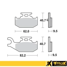 PROX ЗАДНЬОЇ ТОРМОЗНИЙ ПІДКЛАДКА YXR660 RHINO '04-06 (ЛІВА) + YFM700R RAP
