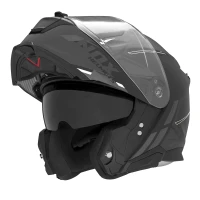 NOX FLIP-UP HELMET NOX ШОЛОМ SZCZEKOWY (FLIP-UP) Z БЛЕНДА N967 SYNCHRO КОЛІР ЧОРНИЙ/БІЛИЙ/СІРИЙ МАТОВА РОЗМІР L