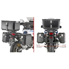 KAPPA 2025/05 СТЕЛАЖ KUFROW БОКОВИХ MONOKEY CAM SIDE HONDA CRF 1100 L AFRICA TWIN / ADVENTURE SPORT '20-'24 - ПІД KUFRY KVG K'VOYAGER АЛЮМІНІЙ - ПРАВАЯ KVGS33 WCIETY