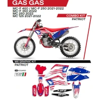 КОМПЛЕКТ НАКЛЕЙОК (ОКЛЕН) UFO AD041062 PATRIOT (ЧЕРВОНИЙ)   GAS GAS MC 125 2021-2022, MC 250 2022, MCF 2