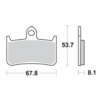 SBS КОЛОДКИ ДИСКОВІ ТОРМОЗНІ KH187 STREET EXCEL SINTER HONDA RS 250R '91-'92, RVF 400RR '90-'96 КОЛІР ЗОЛОТИЙ