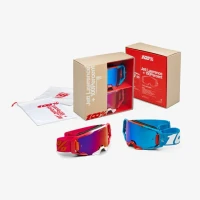 100 ПРОЦЕНТ JETT LAWRENCE LE КОМПЛЕКТ ОКУЛЯРИ ARMATIC CHERRY-TORCHED MIRROR LENS+BLUE-BLUE MIRROR LENS