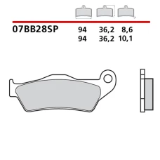 BREMBO 2026/03 КОЛОДКИ ДИСКОВІ ТОРМОЗНІ KH363 SINTER SP (SPIEK METALICZNY) ЗАД (ECE R90)