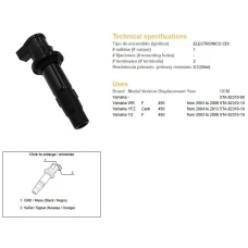 DZE КОТУШКА ЗАПАЛЮВАННЯ (FAJKOКОТУШКА) YAMAHA YFZ 450R '04-'13; WR 450F '03-'09; YZ 450F '03-'09 (OEM 5TA-82310-00)