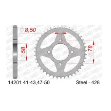 AFAM 2026/06 ШЕСТЕРНЯ ЗАД 810 48 SUZUKI RG 80 88-93 , HYOSUNG 125 (LANC. 428) (JTR810.48)
