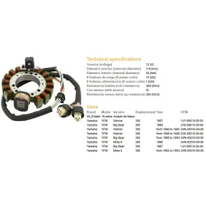 DZE UZWOJENIE ГЕНЕРАТОР STATOR YAMAHA YFM 350 BIG BEAR '89-'94, WARRIOR '87-'95 (ESG432), (OEM-3HN-85510-20-00)