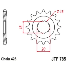 JT ЗІРОЧКА ПЕРІД 426 13 BENELLI 125 LEONCIO '22-'23, KEEWAY 125 STRIKE '13-'14, RKF 125 '11-'23, TX 125 '11-'20 (42613JT) (LANC. 428)