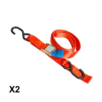 BIKETEC 2 РЕМНІ TRANSPORTOWE 38MM X 2M OBCIAZENIE DO 300KG, 2 РЕМНІ, КОЛІР ЧЕРВОНИЙ