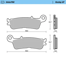 MOTO-MASTER КОЛОДКИ ДИСКОВІ ТОРМОЗНІ SINTER METAL RACING: 12 (SINTERPRO SERIES RACING GP) ПЕРІД / ПЕРІД KH755 FANTIC XX 125, XEF/XXF 250/450, XEX 250 '22-, YAMAHA YZ 250 '22-, WR/YZ 250F/450F '21-, YZ 450FX '21-
