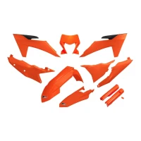UFO 2024/01 КОМПЛЕКТ ПЛАСТІКОВ Z OSLONAMI ТЕЛЕСКОПІЧНИЙ (АМОРТИЗАТОРІВ) KTM EXC 150 / 250 / 300 '24, EXC-F 250 / 350 / 450 / 500 '24 КОЛІР КОЛІР ПОМАРАНЧ