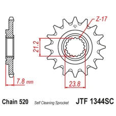 JT ЗІРОЧКА ПЕРІД 2320 13 HONDA CRF 250R '18-'23 SAMOOCZYSZCZAJACA (232013JTSC) (LANC. 520)