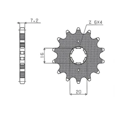 ПЕРЕДНЯ ЗІРКА SUNSTAR CHT 263 14 SUZUKI RM 80/85, YAMAHA XT 125 R/X (JTF1263.14) (LANC. 428) (26314JT)