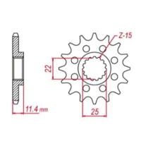 GROSSKOPF ЗІРОЧКА ПЕРІД 1252 16 KTM LC4 400/600/620/640/690 (JTF1902.16)* (LANC. 520)