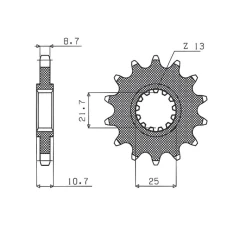 ПЕРЕДНЯ ЗІРКА SUNSTAR CHT 580 17 YAMAHA FZR 1000/ FZ6/ R6 (JTF580.17) (LANC. 530) (58017JT)