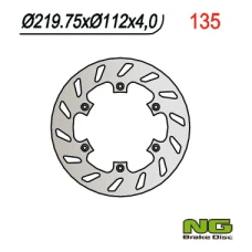 NG ДИСК ТОРМОЗНИЙ ЗАД HUSQVARNA CR/WR/WRE 125 '92-'99, HUSABERG 350/400/450/501 '90-'98 (220X112X4) 6 ОТВОРІВ SR.6,5
