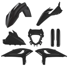 КОМПЛЕКТ ПЛАСТИКА POLISPORT (ПОВНИЙ KIT) BETA RR 2T/4T RACING '25-'26; RR 2T/4T X-PRO '25-'26 У КОМПЛЕКТІ ЗАХИСТ ДЛЯ ФАР (8399100002)  І КРИШКИ АМОРТИЗАТОРІВ (8399100003) КОЛІР ЧОРНИЙ