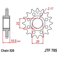 JT ЗІРОЧКА ПЕРІД 2098 15 APRILIA 1000 RSV '98-09' (209815JT) (LANC. 520)